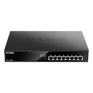 D-Link DGS-1008MP netwerk-switch Unmanaged Gigabit Ethernet (10/100/1000) Power over Ethernet (PoE) 1U Zwart (DGS-1008MP) thumbnail