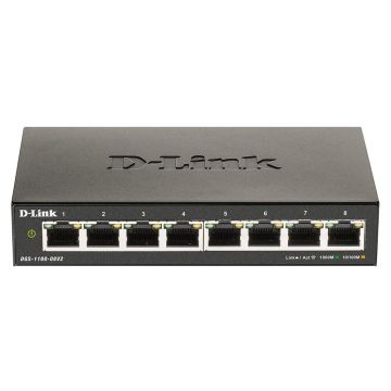 D-Link DGS-1100-08V2 Managed L2 Gigabit Ethernet (10/100/1000) Zwart (DGS-1100-08V2/E) thumbnail