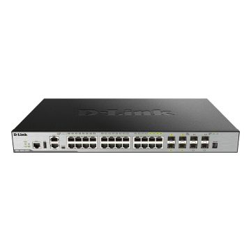 D-Link DGS-3630-28PC/SI/E netwerk-switch Managed L3 Gigabit Ethernet (10/100/1000) Power over Ethernet (PoE) Zwart, Grijs (DGS-3630-28PC/SI/E) thumbnail