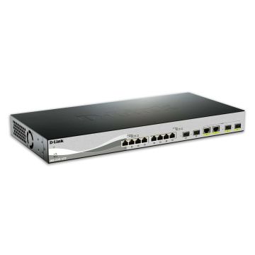 D-Link DXS-1210-12TC/E netwerk-switch Managed L2 10G Ethernet (100/1000/10000) 1U Zwart, Zilver (DXS-1210-12TC/E) thumbnail
