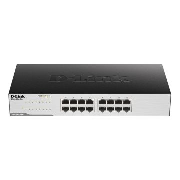 D-Link GO-SW-16G Unmanaged L2 Gigabit Ethernet (10/100/1000) 1U Zwart (GO-SW-16G/E) thumbnail