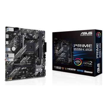 ASUS PRIME B550M-K ARGB AMD B550 Socket AM4 micro ATX (90MB1GC0-M0EAY0) thumbnail