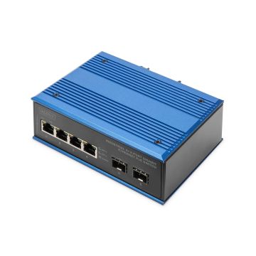 Digitus DN-651149 netwerk-switch Unmanaged Gigabit Ethernet (10/100/1000) Power over Ethernet (PoE) Zwart, Blauw (DN-651149) thumbnail
