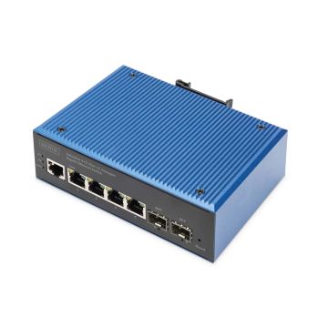 Digitus DN-651154 netwerk-switch Managed L2 Gigabit Ethernet (10/100/1000) Zwart, Blauw (DN-651154) thumbnail