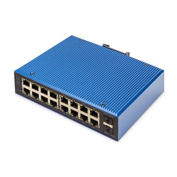 Digitus DN-651158 netwerk-switch Managed L2 Gigabit Ethernet (10/100/1000) Zwart, Blauw (DN-651158) thumbnail