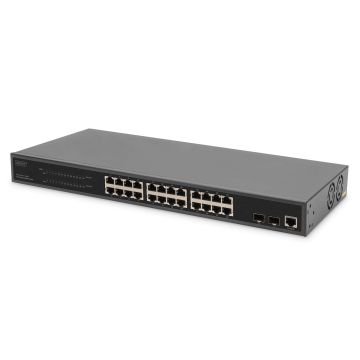 Digitus DN-95359 netwerk-switch Managed L2 Gigabit Ethernet (10/100/1000) Power over Ethernet (PoE) 1U Zwart (DN-95359) thumbnail