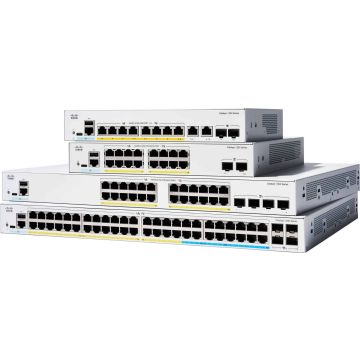 Cisco Catalyst 1300 Managed L2/L3 Gigabit Ethernet (10/100/1000) Power over Ethernet (PoE) Grijs (C1300-24P-4G) thumbnail