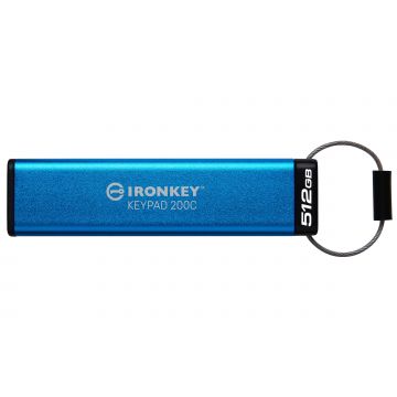Kingston Technology IronKey 512GB USB-C Keypad 200C, FIPS 140-3 Lvl 3 (aangevraagd) AES-256