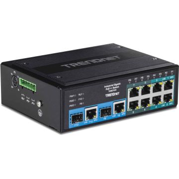 TRENDnet TI-BG104 10 Port Rail Switch, Industrial Gigabit PoE++ DIN-Rail (TI-BG104) thumbnail