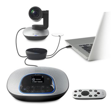 Logitech CC3000e webcam USB 2.0 Zwart, Zilver (960-000983) thumbnail