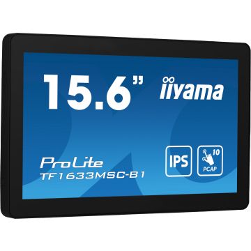 iiyama ProLite TF1633MSC-B1 computer monitor 39,6 cm (15.6") 1920 x 1080 Pixels Full HD Touchscreen Zwart (TF1633MSC-B1) thumbnail