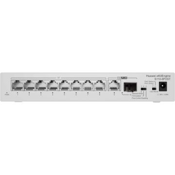 HUAWEI eKit S110 Series S110-8P2ST Unmanaged L2 Gigabit Ethernet (10/100/1000) Power over Ethernet (PoE) Grijs (98012269) thumbnail
