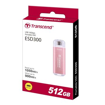 Transcend ESD300 - SSD - 512 GB - externí (pøenosný) - USB 3.2 Gen 2x1 (USB-C konektor) - (TS512GESD300P) thumbnail