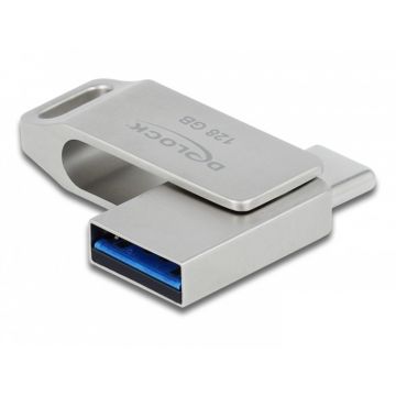 DeLOCK 54076 USB flash drive 128 GB USB Type-A / USB Type-C 3.2 Gen 1 (3.1 Gen 1) Zilver