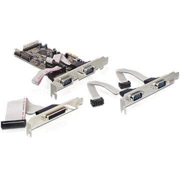 DeLOCK PCI Express card 4 x serial, 1x parallel interfacekaart/-adapter (89177) thumbnail