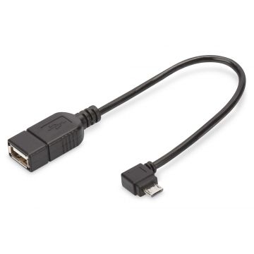 Digitus USB 2.0 ADPTER CABLE MICRO B-A USB-kabel 0,15 m Micro-USB B USB A Zwart