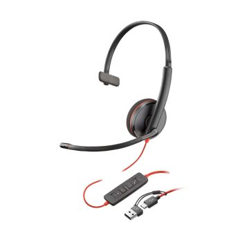 POLY Blackwire 3220 Stereo USB-C Headset + USB-C/A adapter