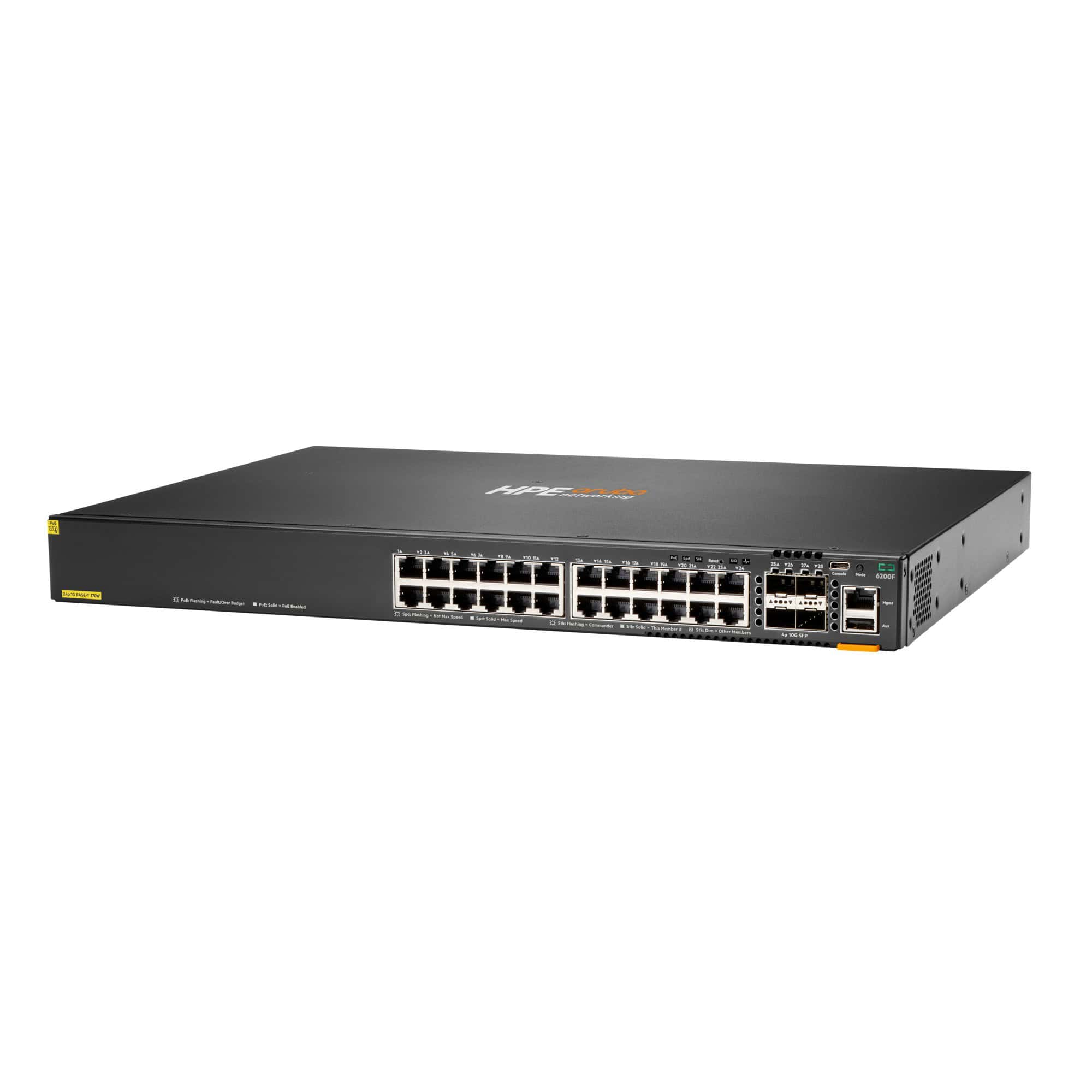 HPE Aruba Networking CX 6200F 24G 4SFP+ switch, 24 poorten gigabit, 4x SFP+, non-PoE