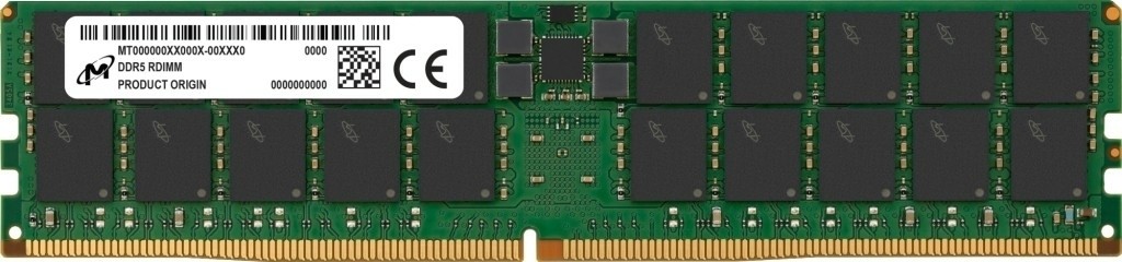 Micron 64GB Micron DDR5 PC5 51200-6400MHz 2Rx4 CL52 RDIMM (MTC40F2046S1RC64BD2R) thumbnail
