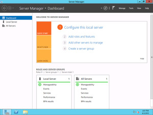 Microsoft Windows Server 2012 R2 server manager