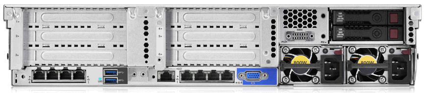 HP ProLiant DL380 Gen9 rack (achterzijde)