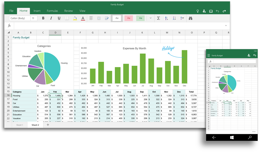 Microsoft Excel 2016 User Interface