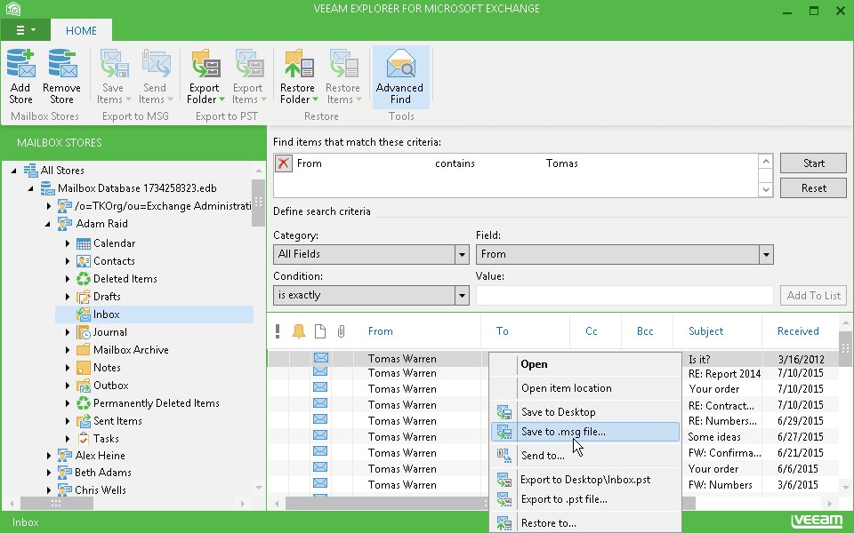 Veeam Backup & Replication (Veaam Explorer)